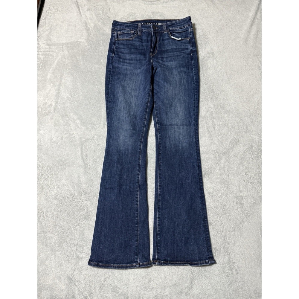 American Eagle Jeans Womens 10 Blue Hi-Rise Skinny Kick Bootcut 29x31